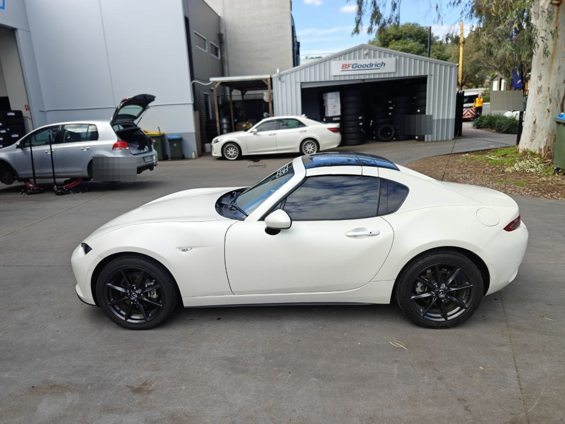 Mazda MX-5 with 205/45R17 Bridgestone Potenza Adrenalin RE003 tyres and wheel alignment at Autosport Tyre World Magill
