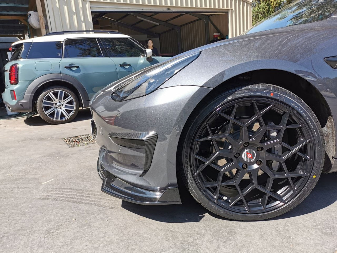 Tesla Model 3 Four-Wheel Alignment After Inforged and Triangle Fitment