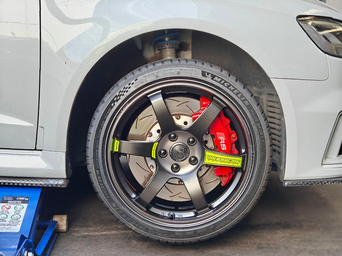Audi RS3 Four-Wheel Alignment After TE37SAGA SL and PS5 Fitment Adelaide