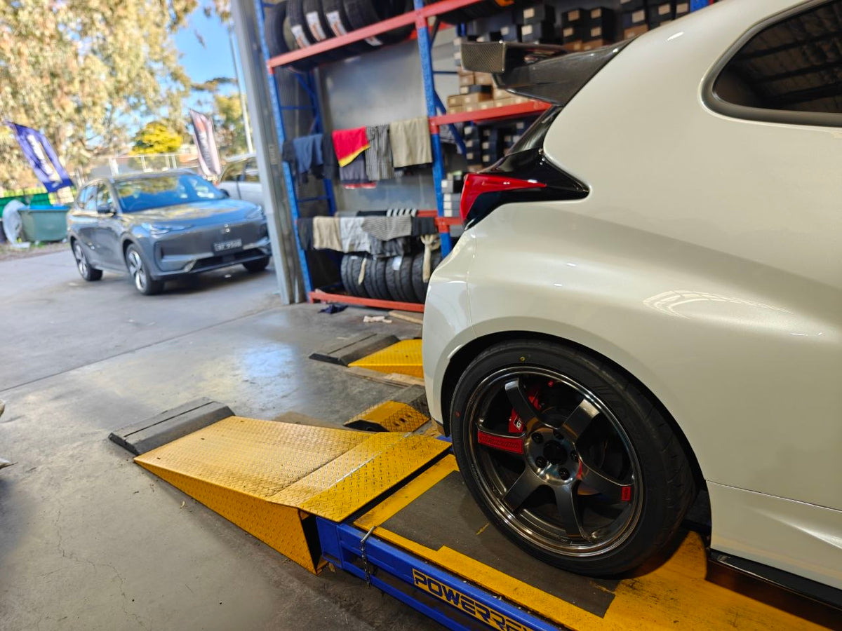 GR Yaris 18x9.5 +45 5x114.3 Wheel Fitment Guide Adelaide