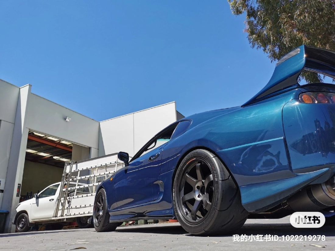 Toyota MK4 Supra Four-Wheel Alignment After TE37SL and AR-1 Fitment