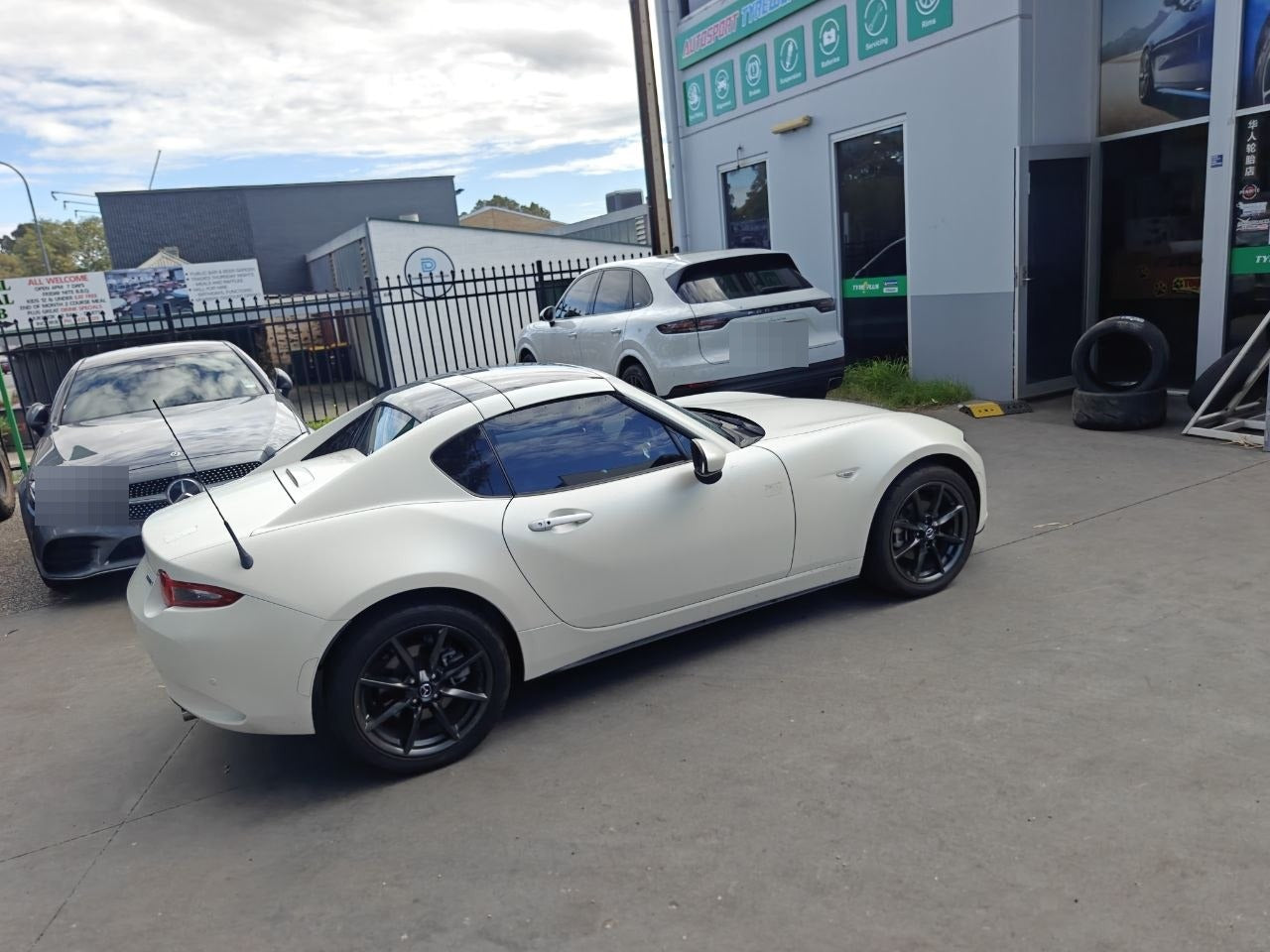 Mazda MX-5 with 205/45R17 Bridgestone Potenza Adrenalin RE003 tyres and wheel alignment at Autosport Tyre World Magill
