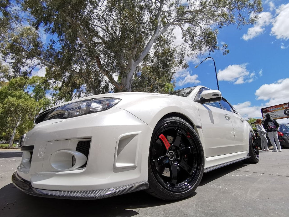 Subaru WRX STI RAYS TE37SL Gloss Black and Michelin PS5 Adelaide