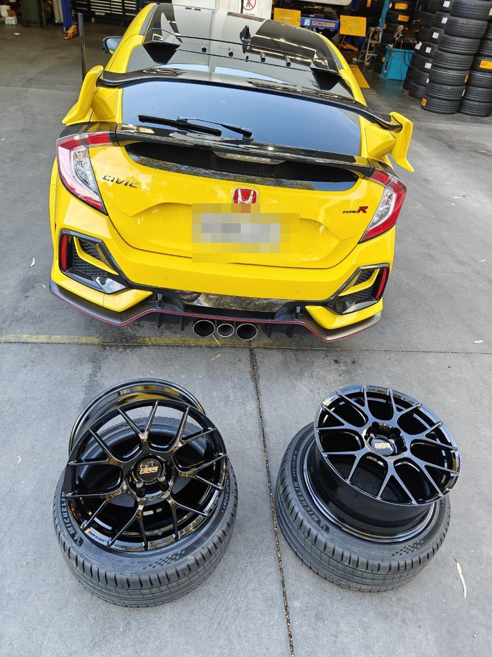 Honda FK8 Four-Wheel Alignment After BBS RE-V7 and Michelin PS5