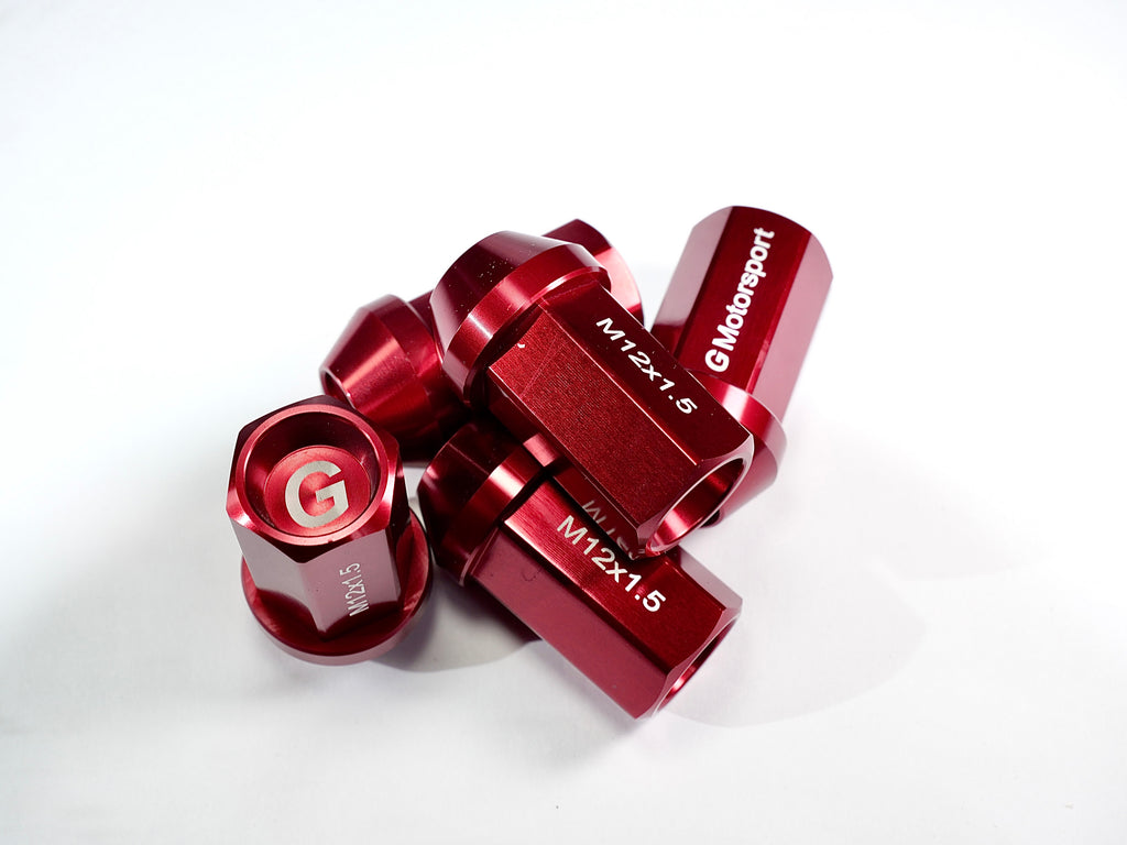 Grandma Aluminum Wheel Nuts -Candy Red