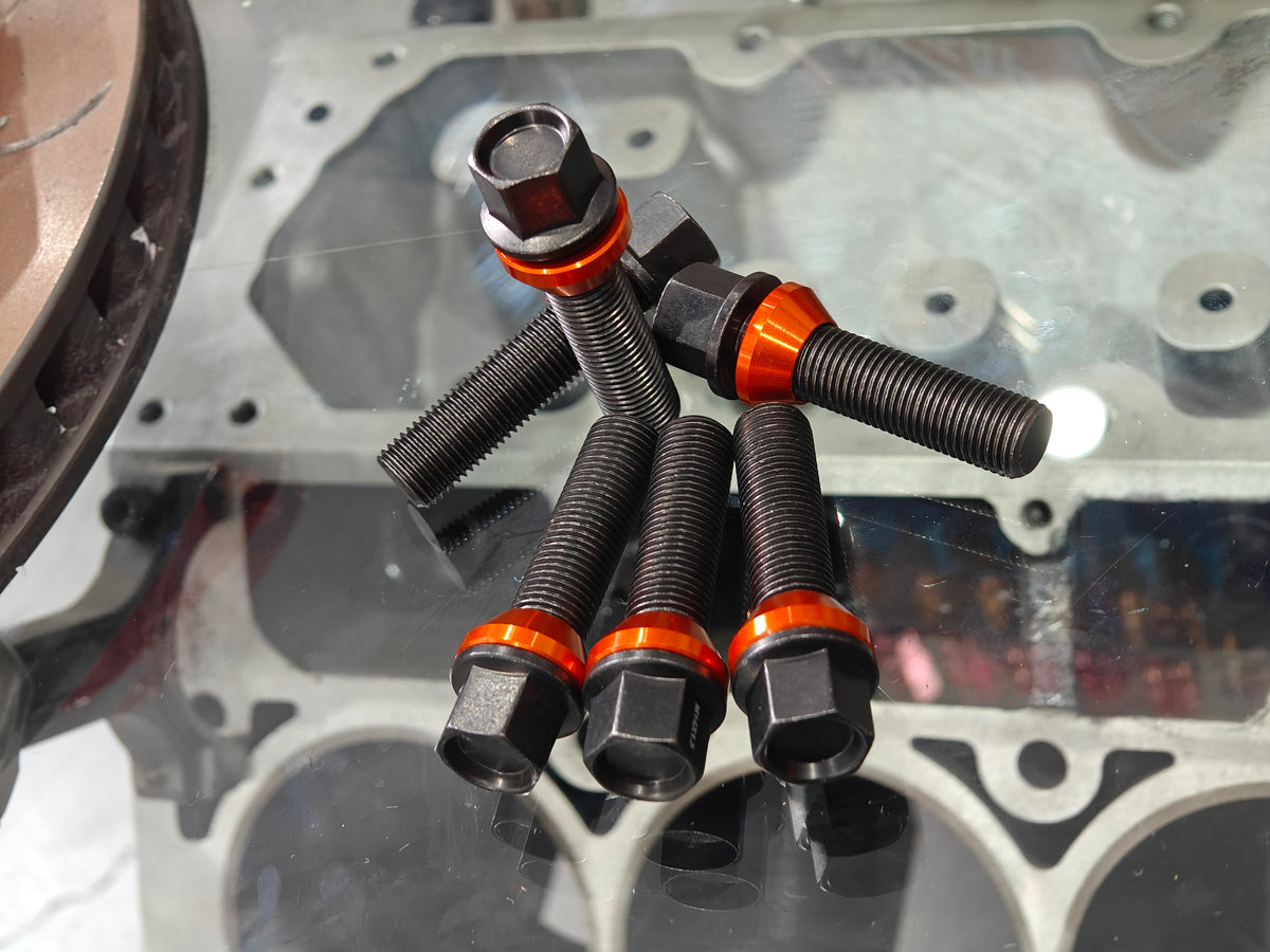 G-RACING WHEEL BOLT (ZINC COAT) - BLACK 14X1.5, 35MM THREAD LENGTH TAP ...