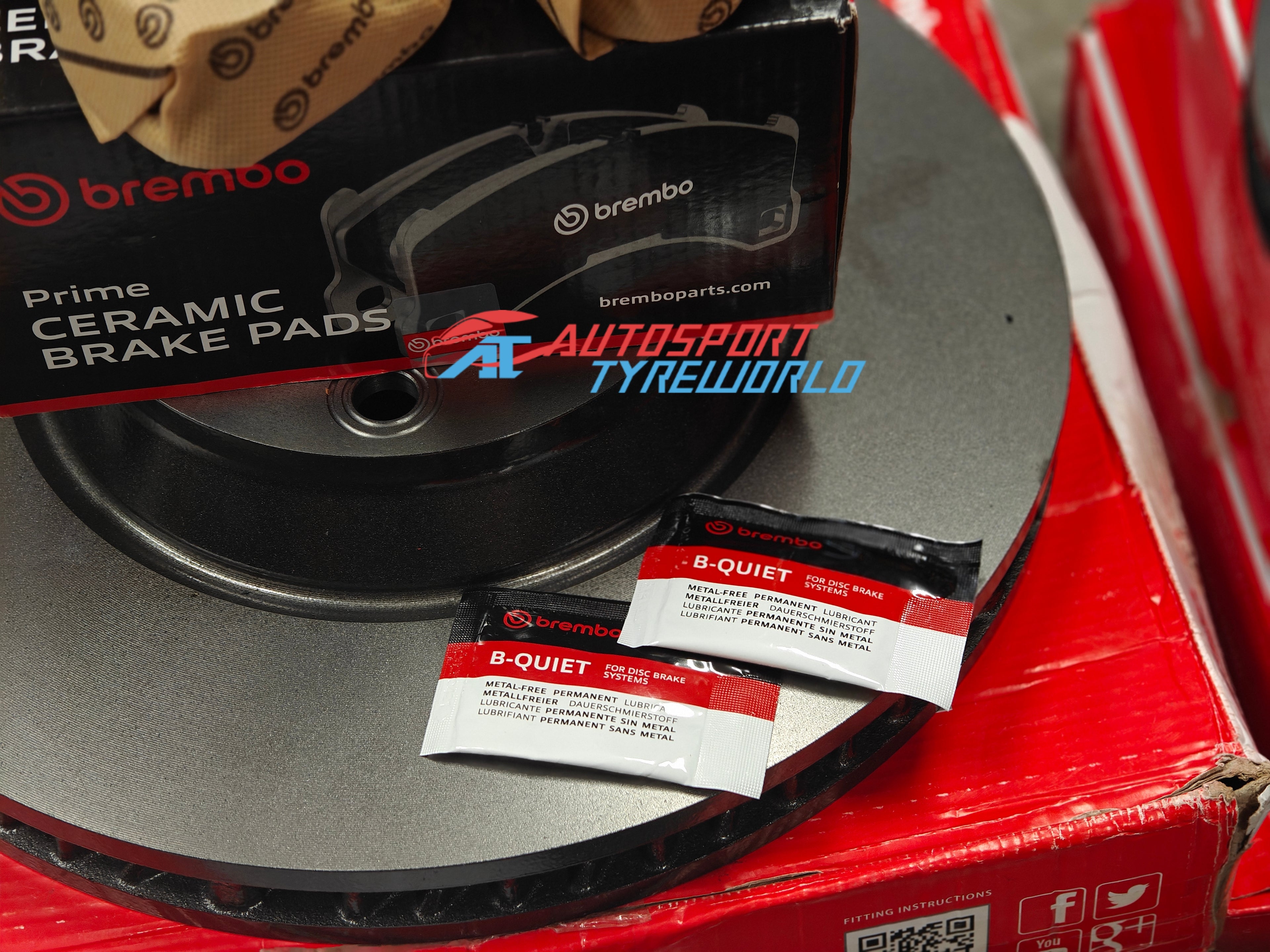 Front and Rear Brembo Brake Pads + Brembo Rotors + Brembo Wearing Sensors (Porsche 9YA Cayenne)