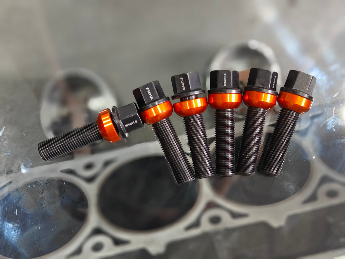 G-RACING WHEEL BOLT (ZINC COAT) - BLACK 14X1.5, 35MM THREAD LENGTH BAL ...