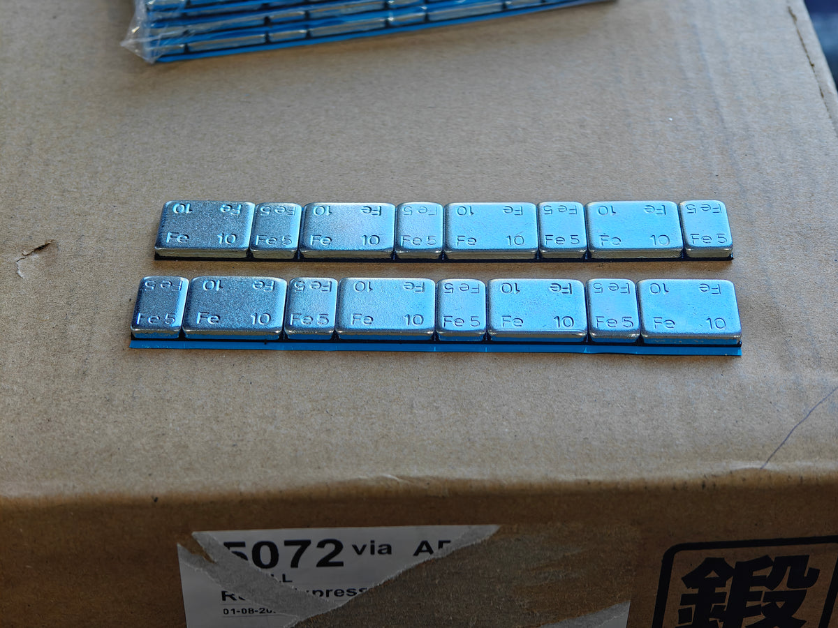 Stick On Wheel Weights 5/10 gm SO5/10 in Silver 12 Boxes