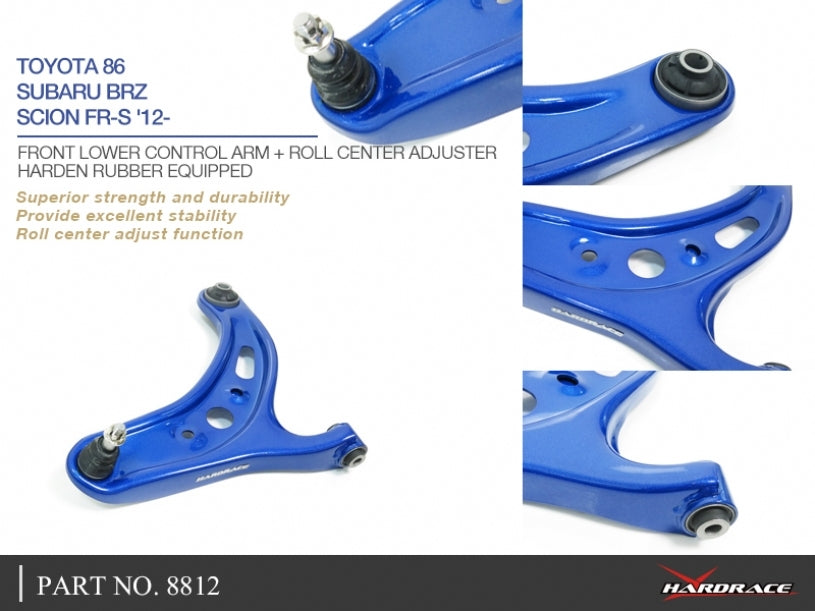 Front Lower Control Arm + Roll Center Adjuster Subaru, Toyota, 86/Brz, FR-S, ZC6, ZN6, FT86/FR-S ZN6/ZC6