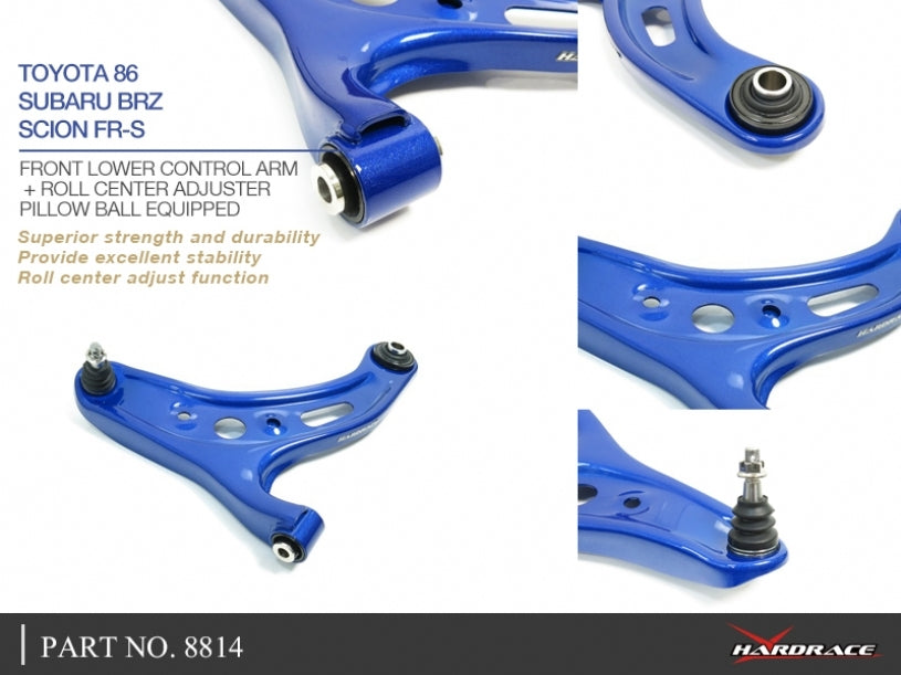 Front Lower Control Arm + Roll Center Adjuster Subaru, Toyota, 86/Brz, FR-S, ZC6, ZN6, FT86/FR-S ZN6/ZC6
