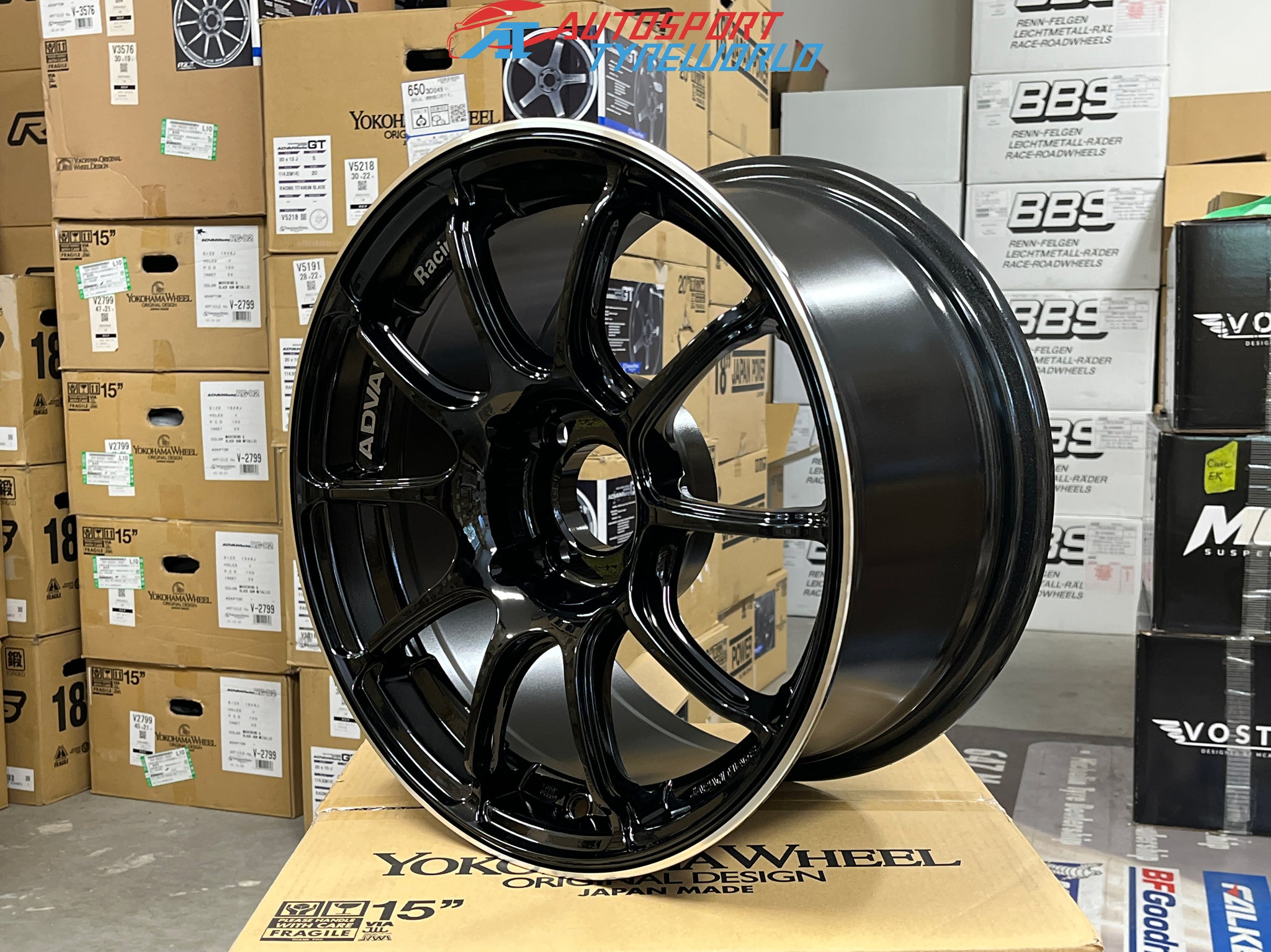 Advan Racing RZII - Racing Gloss Black and Ring (GBR) 15 Inch ...